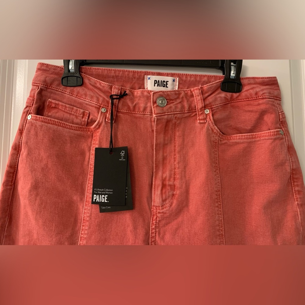 #144 PAIGE Cindy High-Rise Straight Ankle Denim Jean Vintage Sweet Rose, Size 31 - Picture 6 of 16